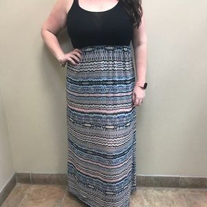 Gorgeous light maxi dress with sheer overlay